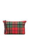 ALEXANDER MCQUEEN PLAID CANVAS POUCH