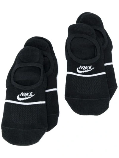 Nike Snkr及踝针织袜两件组 - 黑色 In Black