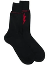 PRADA lightning bolt embroidered socks 