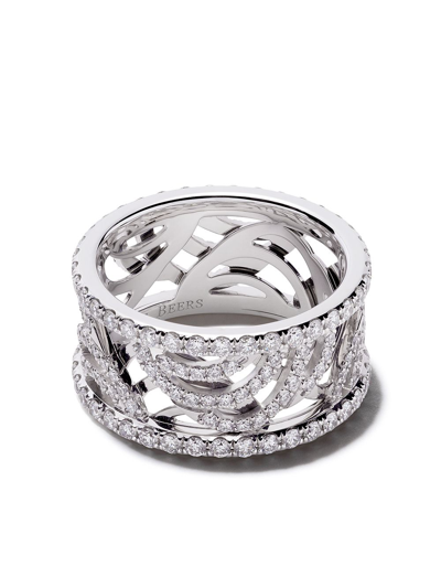 De Beers 18kt White Gold Aria Full Diamond Pavé Band Ring