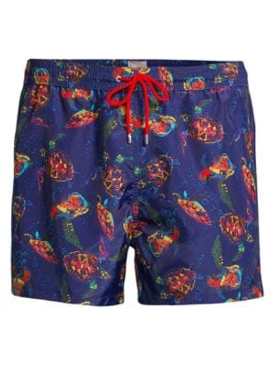 Paul Smith Mid-length Printed Shell Swim Shorts In Blue