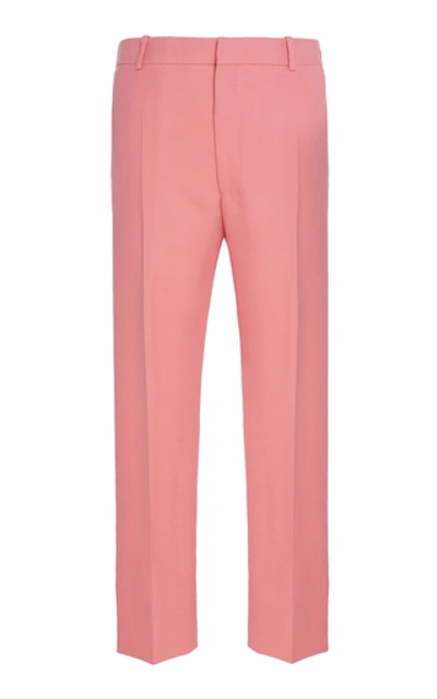 Alexander Mcqueen Wool-blend Straight-leg Trousers In Pink