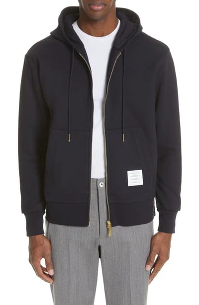 Thom Browne Zip Hoodie In White