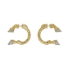 BURBERRY BURBERRY GOLD AND SILVER HOOF OPEN HOOP EARRINGS