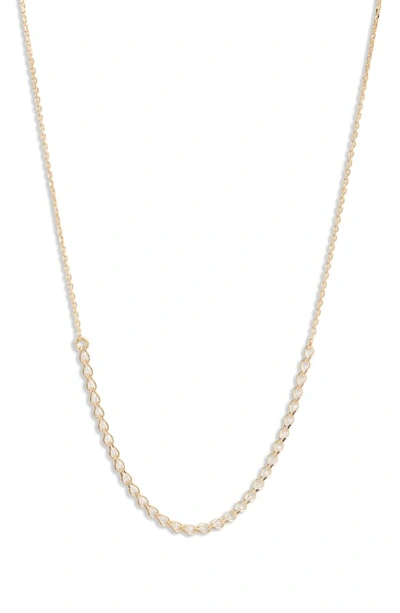 Argento Vivo Caged Crystal Frontal Necklace In Gold/ Clear