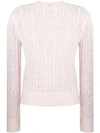 THOM BROWNE 4-BAR OPEN STITCH LIGHT PINK PULLOVER