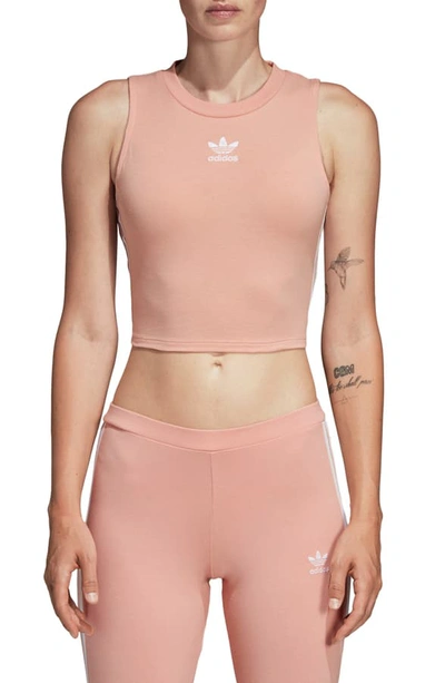Adidas Originals Crop Tank In Dust Pink