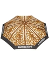 BURBERRY BURBERRY 鹿纹折叠雨伞 - 棕色