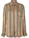Burberry Icon Oversized Shirt In Brown