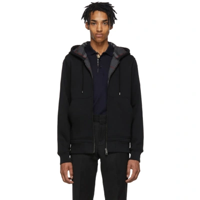 Burberry Fordson Zip-front Hoodie In Black