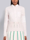 THOM BROWNE THOM BROWNE 4-BAR OPEN STITCH LIGHT PINK PULLOVER,FKA225A0431913558787