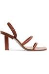 CULT GAIA KAIA RUCHED LEATHER SANDALS