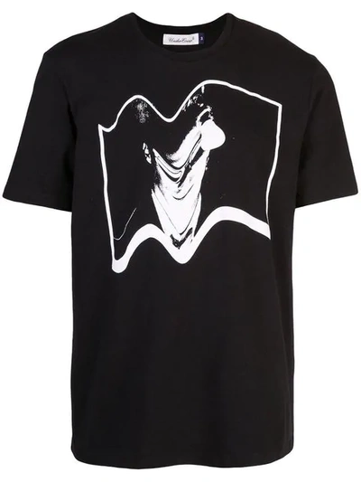 Undercover Warped Graphic Print T-shirt In Black