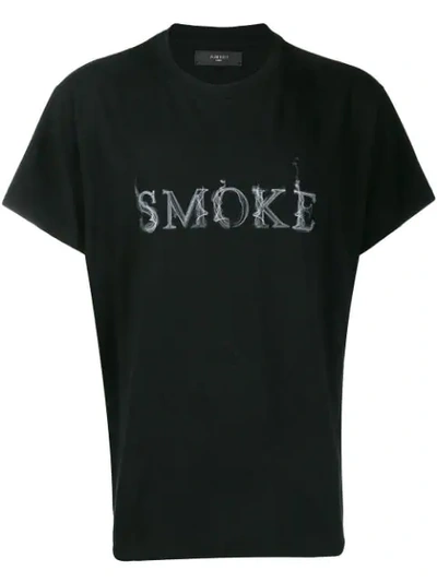 Amiri 黑色“smoke” T 恤 In Tar