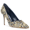 MANOLO BLAHNIK ERIS BROCADE DENIM PUMPS,MB15115S