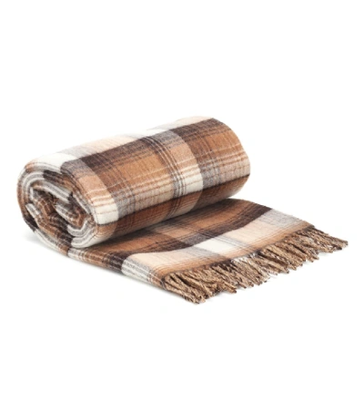 Gucci Gg Reversible Wool Blanket Scarf In Brown