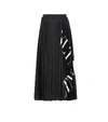 VALENTINO VLTN PLEATED JERSEY MIDI SKIRT,P00395534