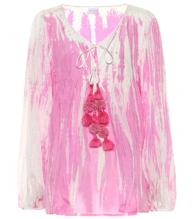 Anna Kosturova Tie-dye Silk Blouse In Pink