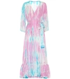 ANNA KOSTUROVA TIE-DYE SILK MIDI DRESS,P00395738