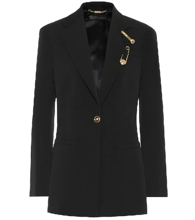 Versace Medusa Plaque Single-breasted Blazer In Black