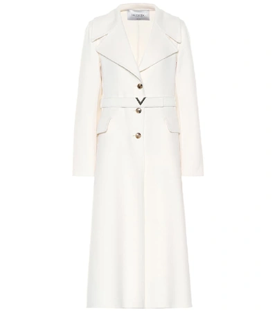 Valentino Cashmere V Belt Midi Coat - 大地色 In Ivory