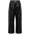 Mm6 Maison Margiela High-rise Cropped Leather Pants In Black