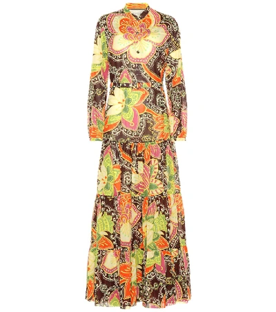 Gucci Floral-print Cotton-muslin Dress In Multicolour