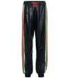 GUCCI LEATHER TRACKPANTS,P00399798