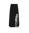 GIVENCHY LACE-TRIMMED CRÊPE MIDI SKIRT,P00403162