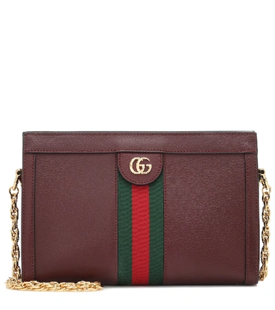 Gucci Ophidia Small Shoulder Bag In Bordeaux