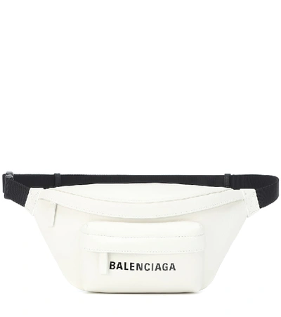 Balenciaga Everyday Pebbled Leather Belt Bag In White