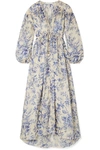 ZIMMERMANN VERITY FLORAL-PRINT SILK-SATIN MAXI DRESS