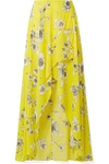 ALICE AND OLIVIA KIRSTIE WRAP-EFFECT FLORAL-PRINT CHIFFON MAXI SKIRT