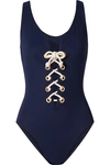 KARLA COLLETTO COLETTE LACE-UP UNDERWIRED SWIMSUIT