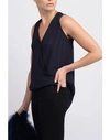 L Agence Mila Draped Silk Surplice Blouse In Midnight
