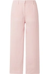 MANSUR GAVRIEL CROPPED LINEN STRAIGHT-LEG PANTS