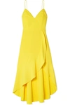 ALICE AND OLIVIA COBI WRAP-EFFECT CREPE MIDI DRESS