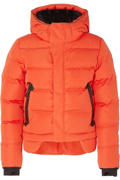 Templa Nano Hooded Quilted Shell Down Coat In Bright Orange
