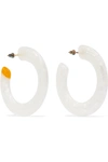 Cult Gaia Mira Small Flat Hoop Earrings In White
