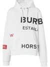 Burberry Horseferry-print Cotton Oversized Hoodie In White