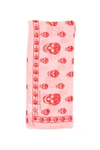 Alexander Mcqueen Silk Chiffon Skull Print Scarf In Roseate Red (pink)