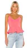 Susana Monaco Flare Hem Tank In Knockout Pink