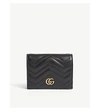 Gucci Gg Marmont Quilted Leather Flap Card Case In Black