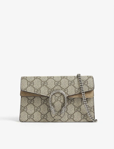 Gucci Gg Supreme Dionysus Super Mini Shoulder Bag In Beige