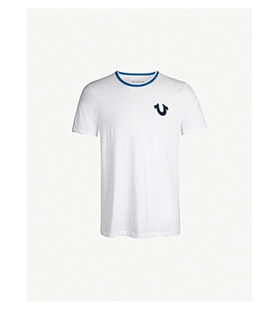 True Religion Logo-print Cotton-jersey T-shirt In White