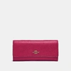 Coach Soft Trifold Wallet - Women's In Bright Cherry/gold