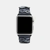 Coach Apple Watch Strap With Tea Rose In Black