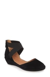 Gentle Souls By Kenneth Cole 'noa' Elastic Strap D'orsay Sandal In Black Suede