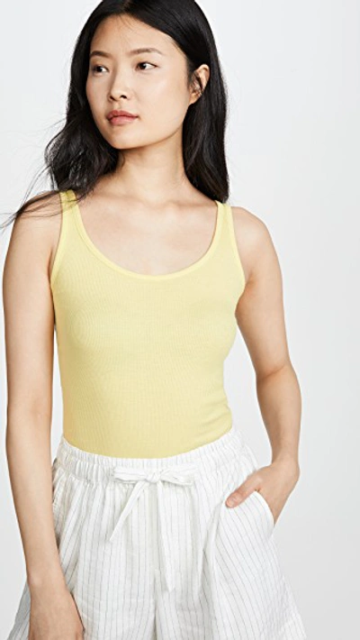 Vince Scoop Neck Tank In Citrine