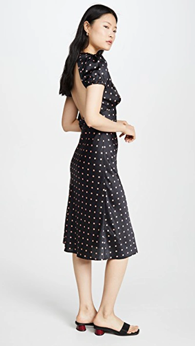 Re:named Re: Named Polka Dot Dress In Black/coral